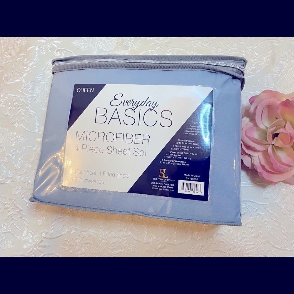 🥀Everyday Basics  4 Piece Sheet Set size :Queen
